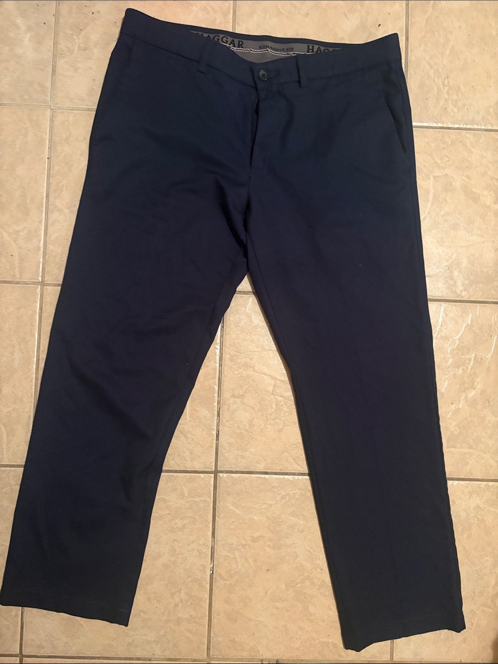 Haggar Men's Dark Navy Chinos - Straight Leg